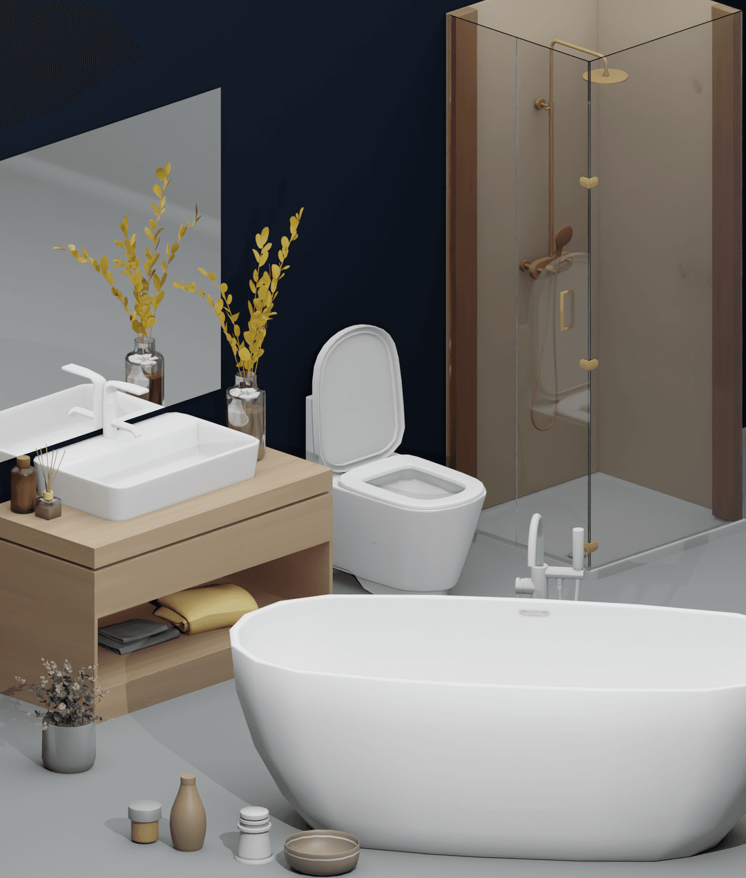 Скриншот мода Набор для ванной комнаты The Goldmere Set